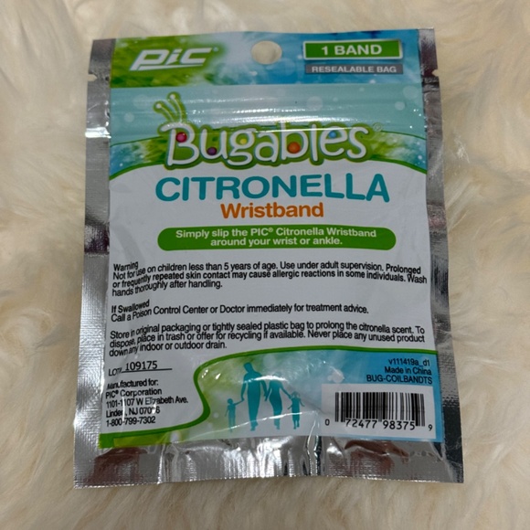 NEW Pic Bugables Citronella Wristband Unisex Men & Women Helps Repel Mosquitoes - Picture 2 of 2